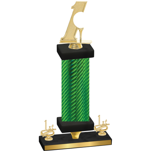 Premium Single Green Carbon Fiber First Place Golf Trophy