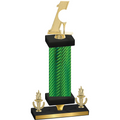 Premium Single Green Carbon Fiber Victory Golf Trophy