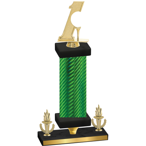 Premium Single Green Carbon Fiber Victory Golf Trophy