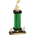 Premium Single Green Carbon Fiber Year Golf Trophy