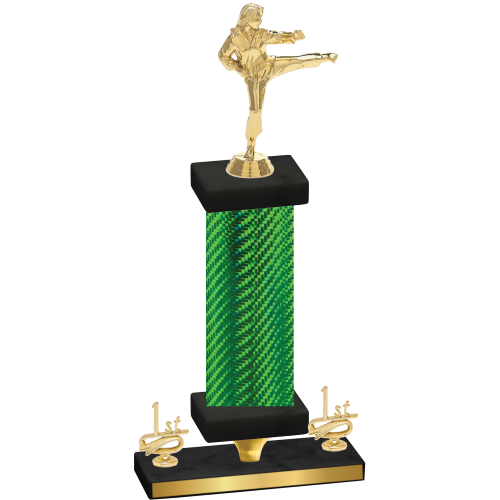 Premium Single Green Carbon Fiber First Place Karate Trophy