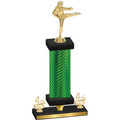 Premium Single Green Carbon Fiber Fourth Place Karate Trophy