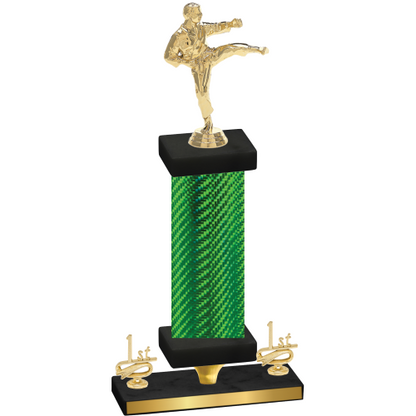 Premium Single Green Carbon Fiber First Place Karate Trophy