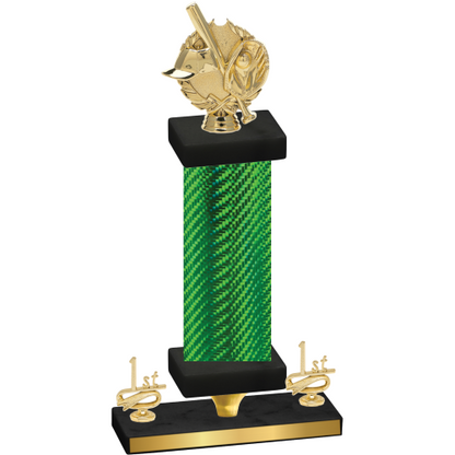 Premium Single Green Carbon Fiber First Place Baseball Trophy