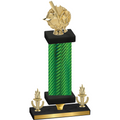 Premium Single Green Carbon Fiber Victory Baseball Trophy