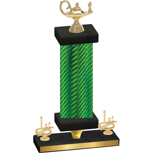 Premium Single Green Carbon Fiber First Place Academics Trophy