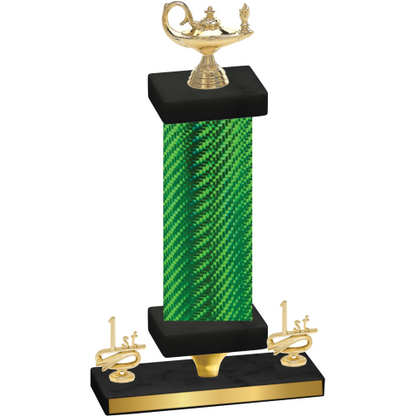 Premium Single Green Carbon Fiber First Place Academics Trophy