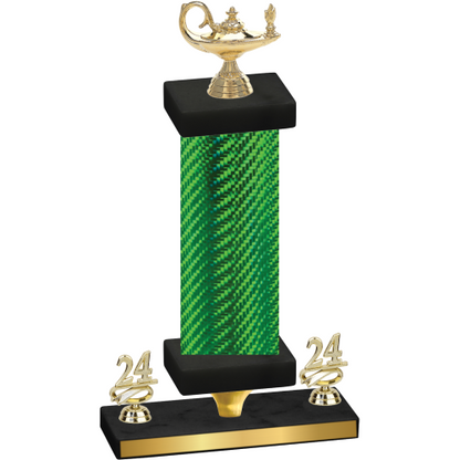 Premium Single Green Carbon Fiber Year Academics Trophy