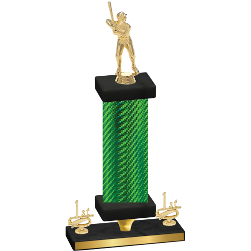 Premium Single Green Carbon Fiber First Place Baseball Trophy