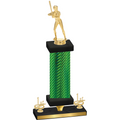 Premium Single Green Carbon Fiber First Place Softball Trophy