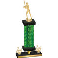 Premium Single Green Carbon Fiber Third Place Softball Trophy