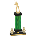 Premium Single Green Carbon Fiber Victory Softball Trophy