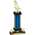 Premium Single Blue Glacier Fourth Place Football Trophy