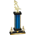 Premium Single Blue Glacier Victory Football Trophy