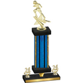 Premium Single Blue Glacier Year Football Trophy