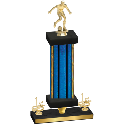 Premium Single Blue Glacier First Place Soccer Trophy
