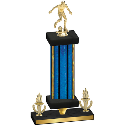 Premium Single Blue Glacier Victory Soccer Trophy
