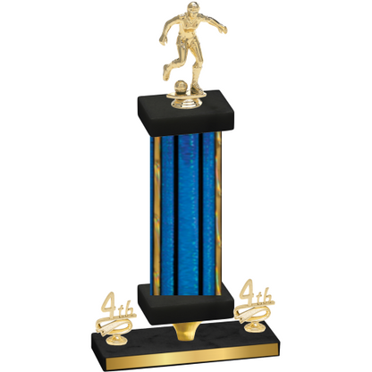 Premium Single Blue Glacier Fourth Place Soccer Trophy