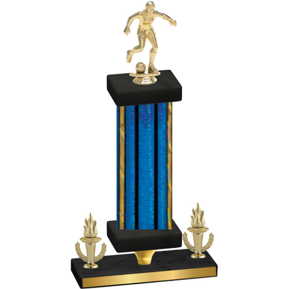 Premium Single Blue Glacier Victory Soccer Trophy