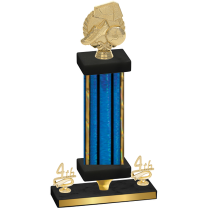 Premium Single Blue Glacier Fourth Place Soccer Trophy