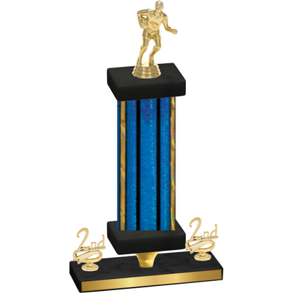 Premium Single Blue Glacier Second Place Rugby Trophy