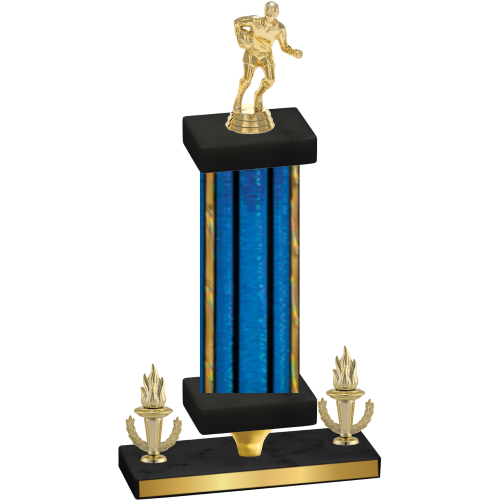 Premium Single Blue Glacier Victory Rugby Trophy