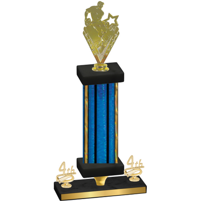 Premium Single Blue Glacier Fourth Place Rugby Trophy