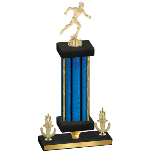 Premium Single Blue Glacier Victory Running Trophy