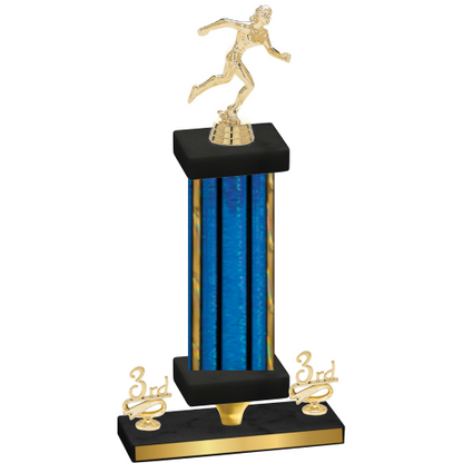 Premium Single Blue Glacier Third Place Running Trophy