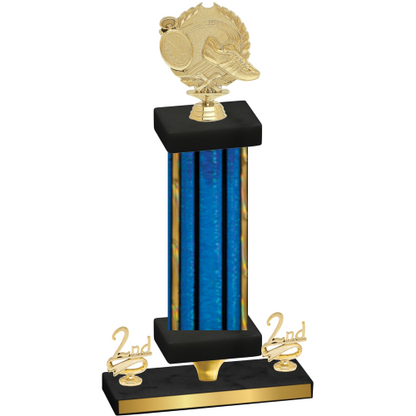 Premium Single Blue Glacier Second Place Running Trophy