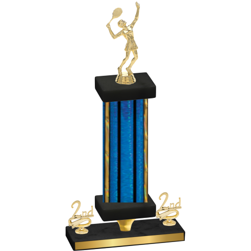 Premium Single Blue Glacier Second Place Tennis Trophy