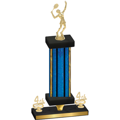 Premium Single Blue Glacier Fourth Place Tennis Trophy