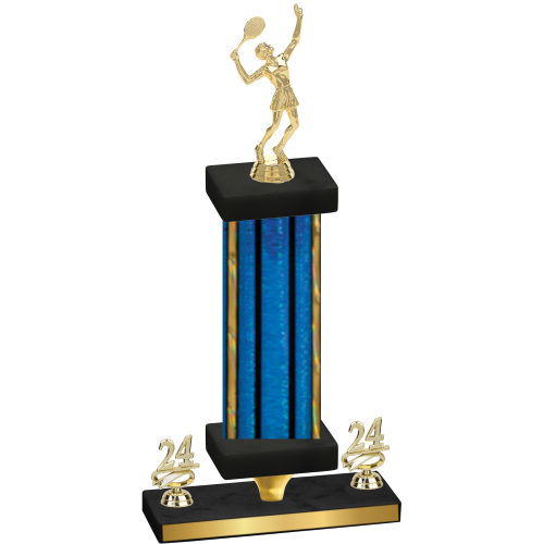 Premium Single Blue Glacier Year Tennis Trophy