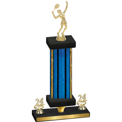 Premium Single Blue Glacier Year Tennis Trophy
