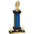 Premium Single Blue Glacier Third Place Football Trophy