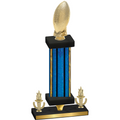 Premium Single Blue Glacier Victory Football Trophy