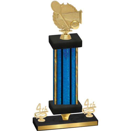 Premium Single Blue Glacier Fourth Place Tennis Trophy