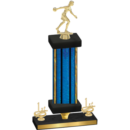 Premium Single Blue Glacier First Place Bowling Trophy