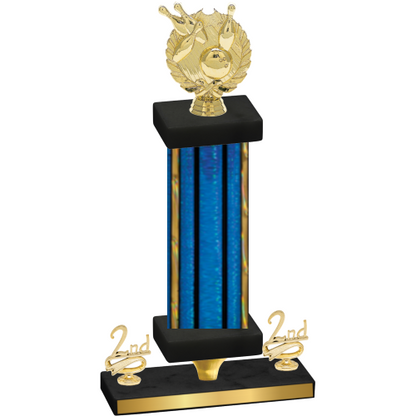 Premium Single Blue Glacier Second Place Bowling Trophy