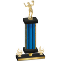 Premium Single Blue Glacier Fourth Place Volleyball Trophy