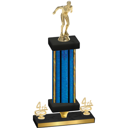 Premium Single Blue Glacier Fourth Place Swimming Trophy