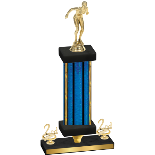Premium Single Blue Glacier Second Place Tennis Trophy