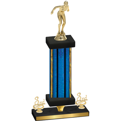 Premium Single Blue Glacier Third Place Tennis Trophy
