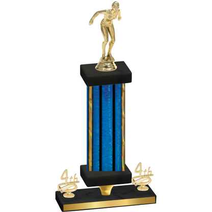 Premium Single Blue Glacier Fourth Place Tennis Trophy