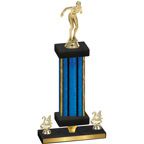 Premium Single Blue Glacier Year Tennis Trophy