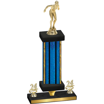 Premium Single Blue Glacier Year Tennis Trophy
