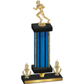 Premium Single Blue Glacier Victory Football Trophy