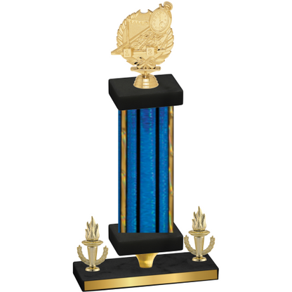 Premium Single Blue Glacier Victory Swimming Trophy