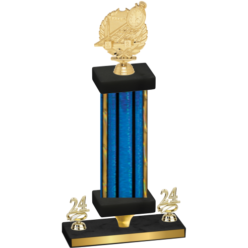 Premium Single Blue Glacier Year Swimming Trophy