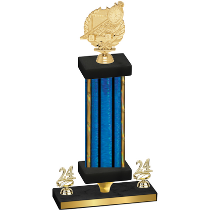 Premium Single Blue Glacier Year Swimming Trophy